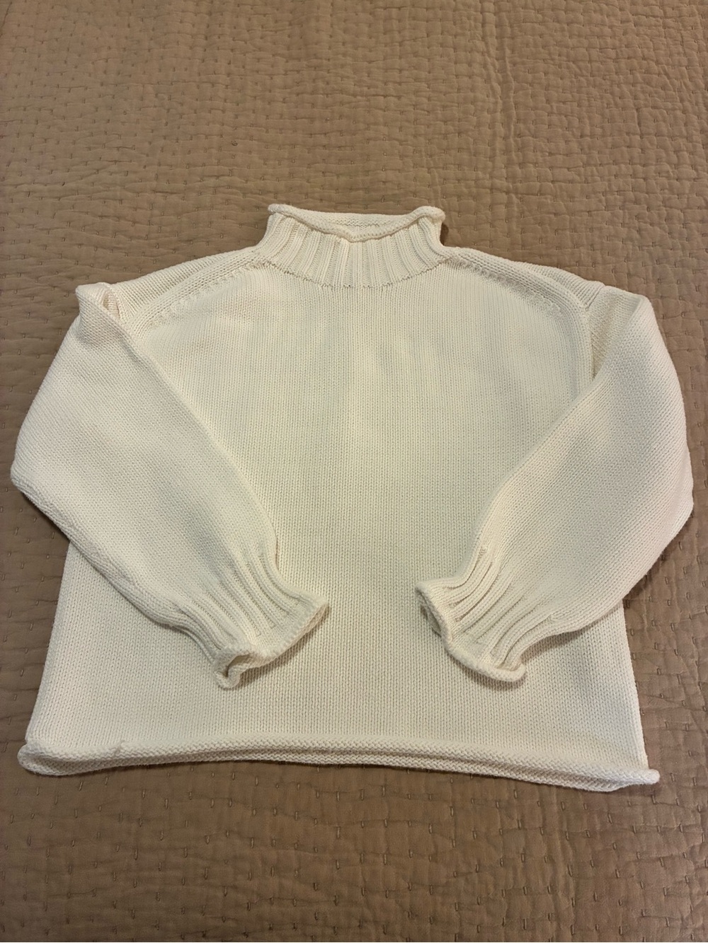 J. Crew Cream Mock Neck Turtleneck Sweater